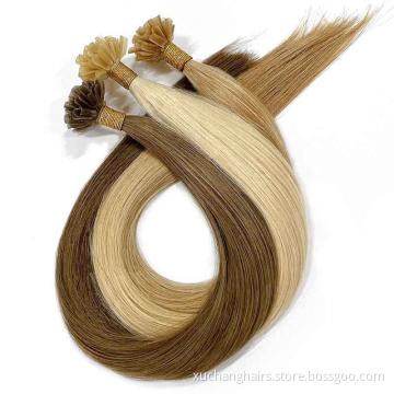 Remy Human Hair Extension Fused Nail U Tip Pre Bonded Hair Russian Virgin Human Hair Clip In Extension